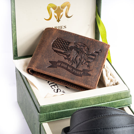 ARIES Eagle Edition Wallet & Belt Combo