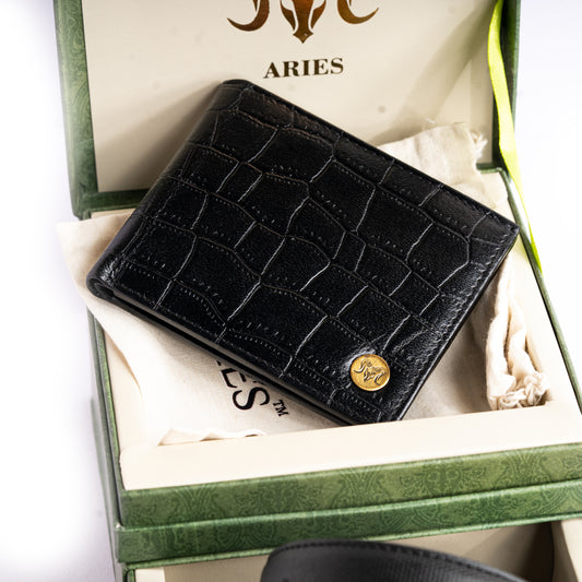 ARIES Panther Edition Wallet & Belt Combo