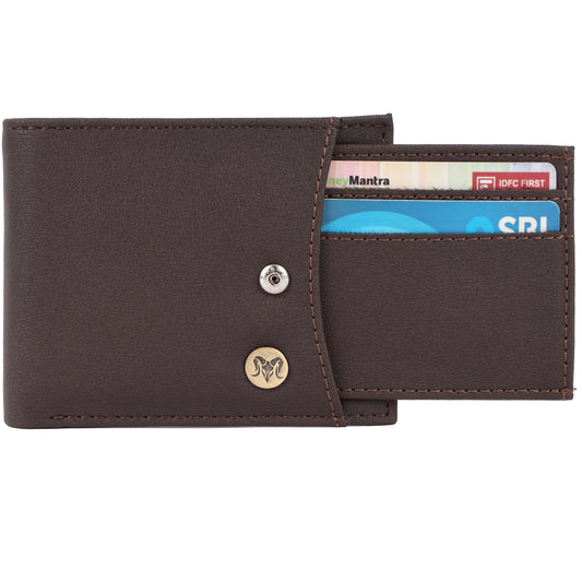 ARIES Vegan Leather Men's Wallet with Loop (Brown)