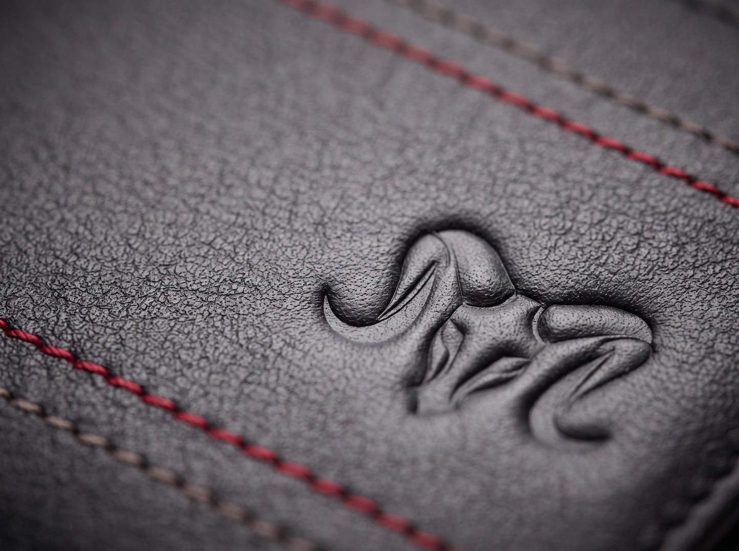 Aries Premium Black Genuine Leather Bi-Fold Wallet with Red Contrast Stitching