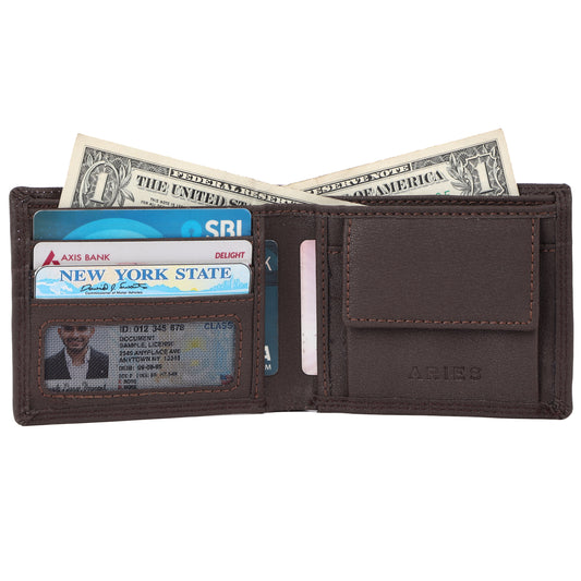 ARIES Vegan Leather Men's Wallet (Brown)