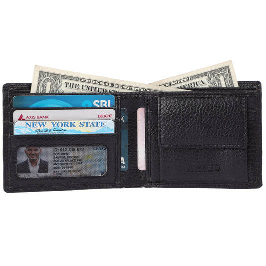 ARIES Vegan Leather Men's Wallet (Black)