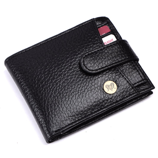 ARIES Vegan Leather Men's Wallet with Loop (Black)