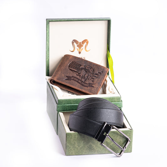 ARIES Eagle Edition Wallet & Belt Combo