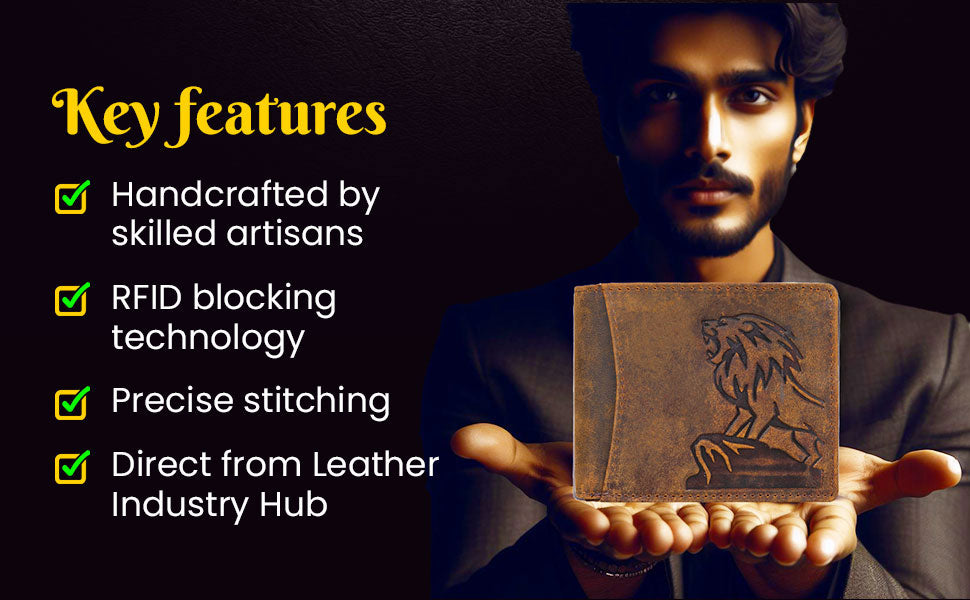 ARIES Lion Edition Men's Wallet (Tan)