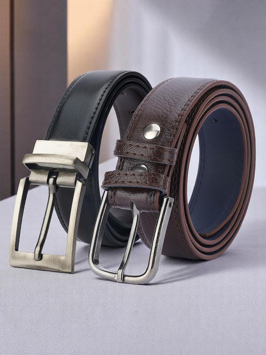 ARIES Men Pack of 2 Formal Belt