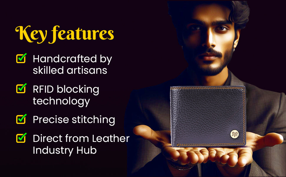 ARIES Vegan Leather Men's Wallet (Black)