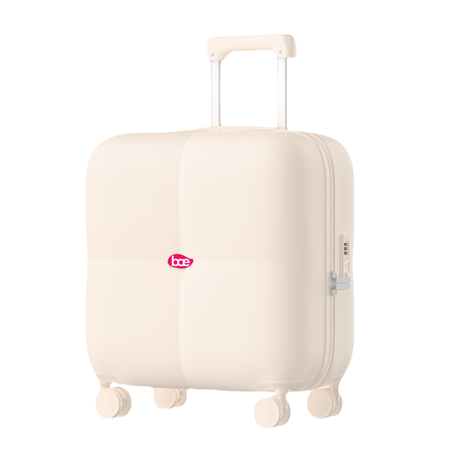 BAE x ARIES Carry-On Cabin Luggage – Beige | Lightweight Hard Shell Trolley Suitcase | 360° Spinner Wheels | TSA Lock | Cabin Size