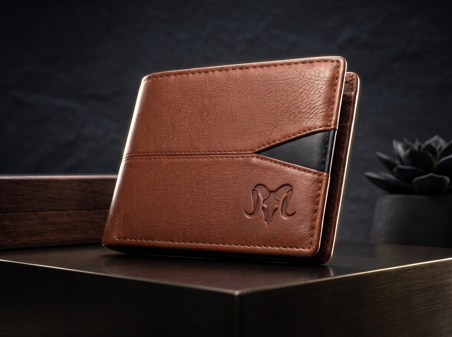 Aries Premium Tan Genuine Leather Bi-Fold Wallet
