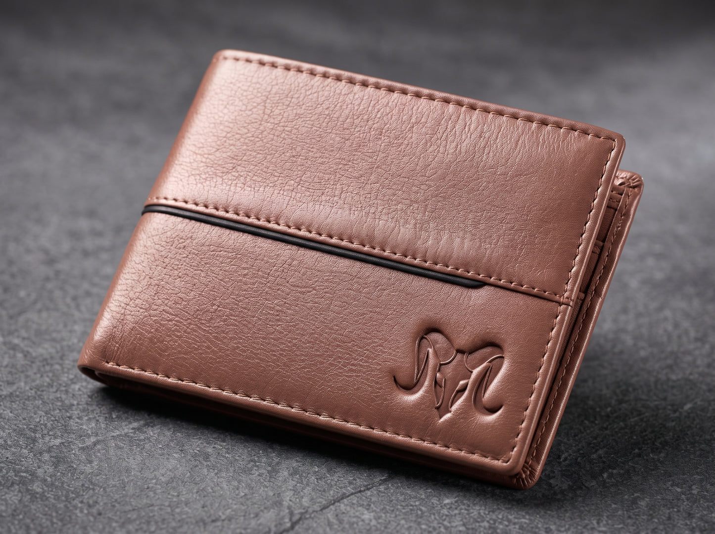 Aries Premium Tan Genuine Leather Bi-Fold Wallet