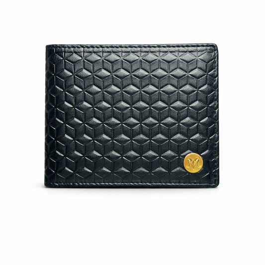 ARIES Box Pattern Wallet (Black) with Belt