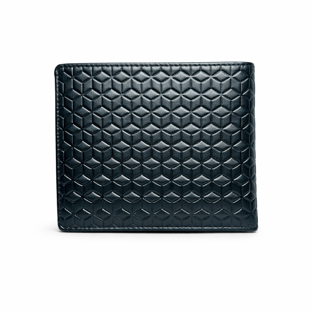 ARIES Box Pattern Wallet (Black) with Belt