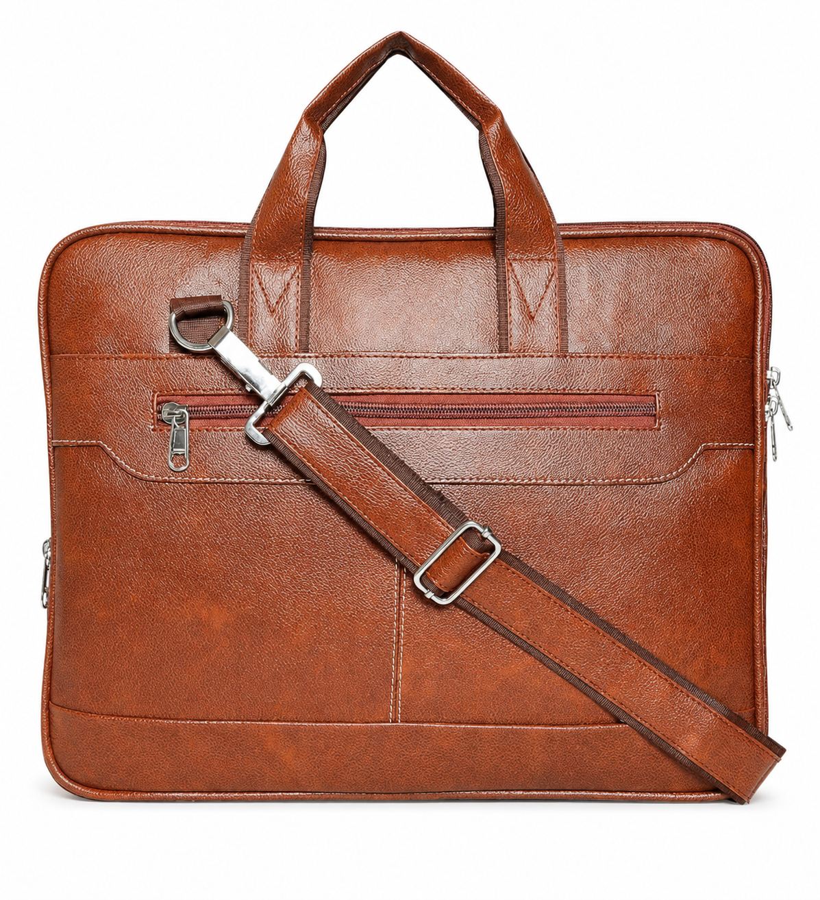 Check Edition Leather Combo(Brown) – Wallet, Belt & 16" Laptop Bag