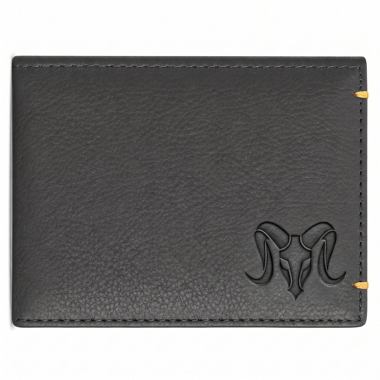 Aries Premium Black Genuine Leather Money Clip Wallet