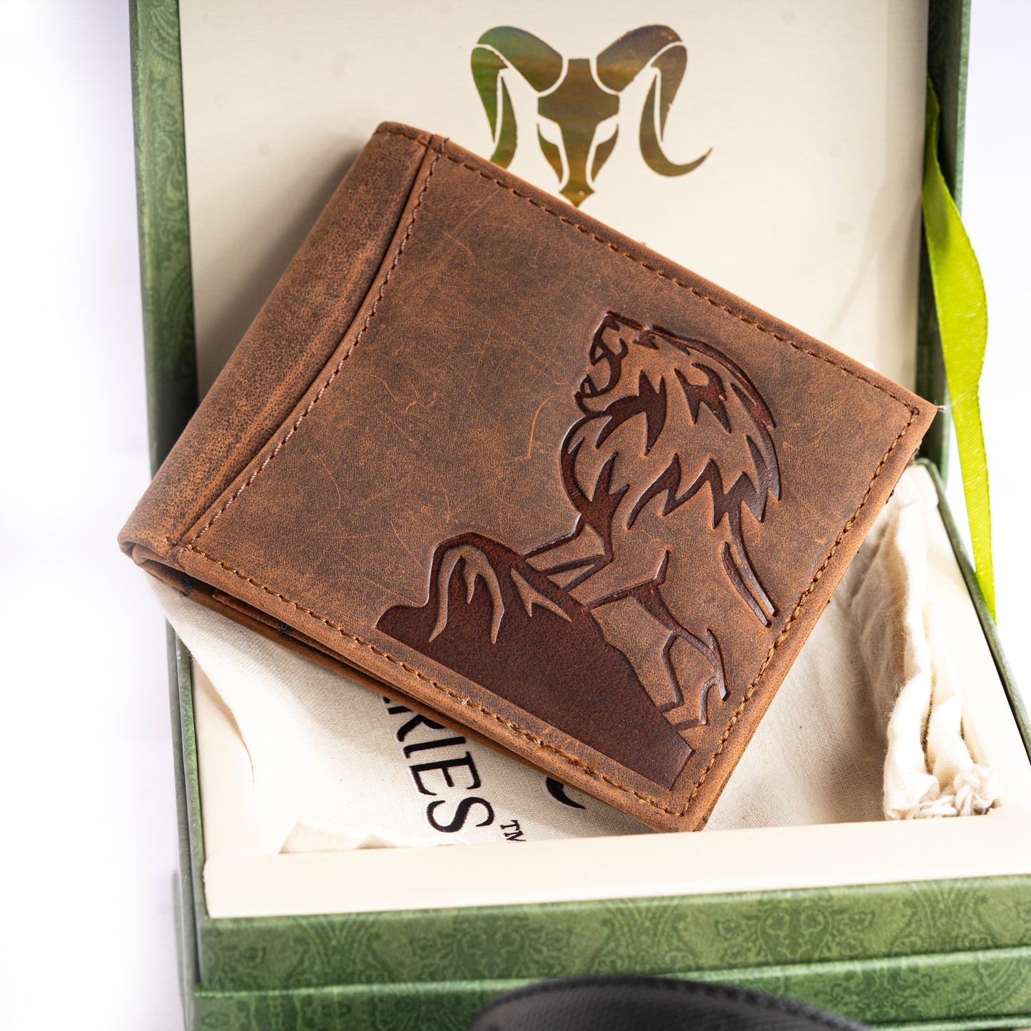 Lion Edition Leather Combo – Wallet, Belt & 16" Laptop Bag