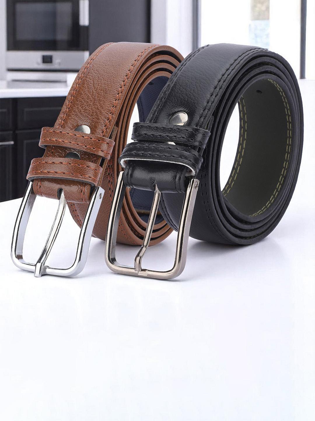 ARIES Men Pack of 2 Formal Belt