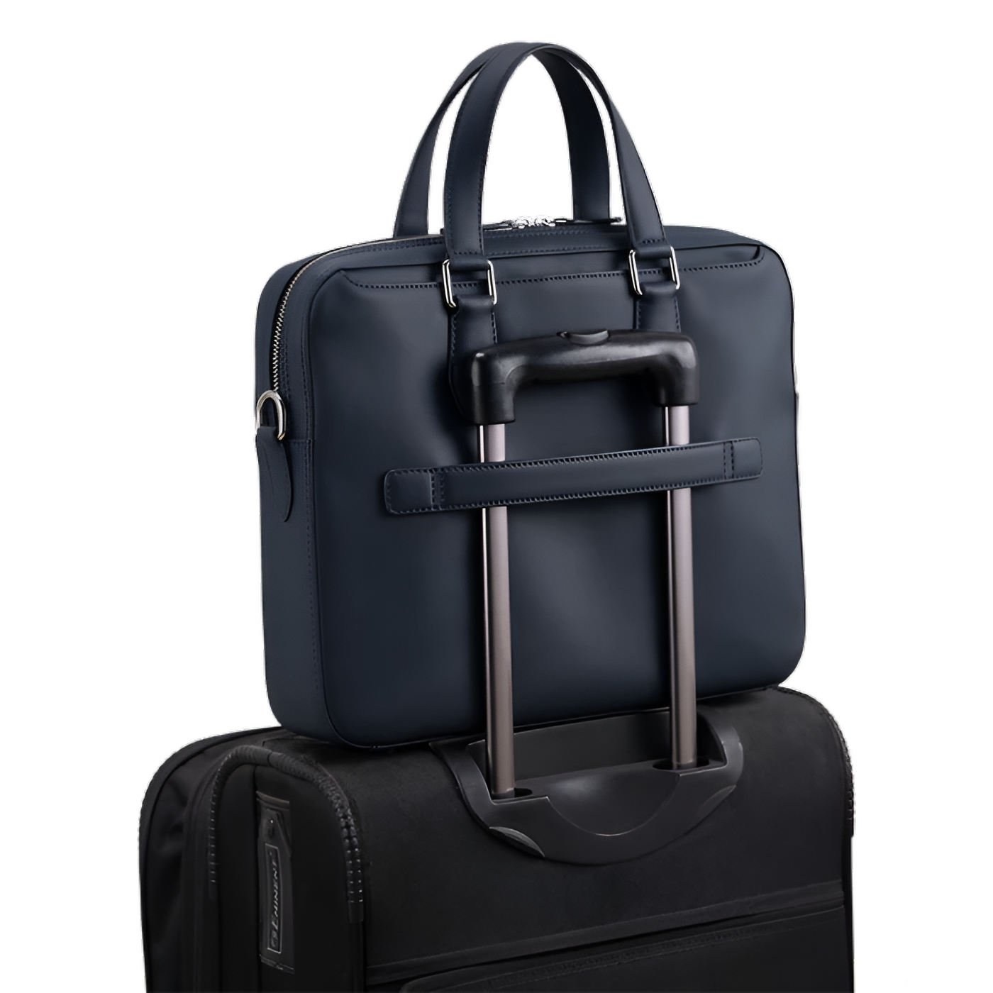 ARIES Laptop Bag in Plain Vegan Leather 16"inch (Blue)