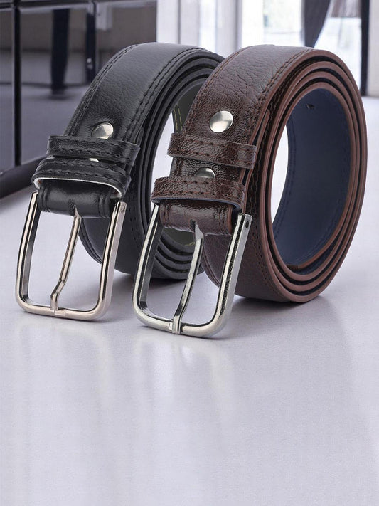ARIES Men Pack of 2 Formal Belt