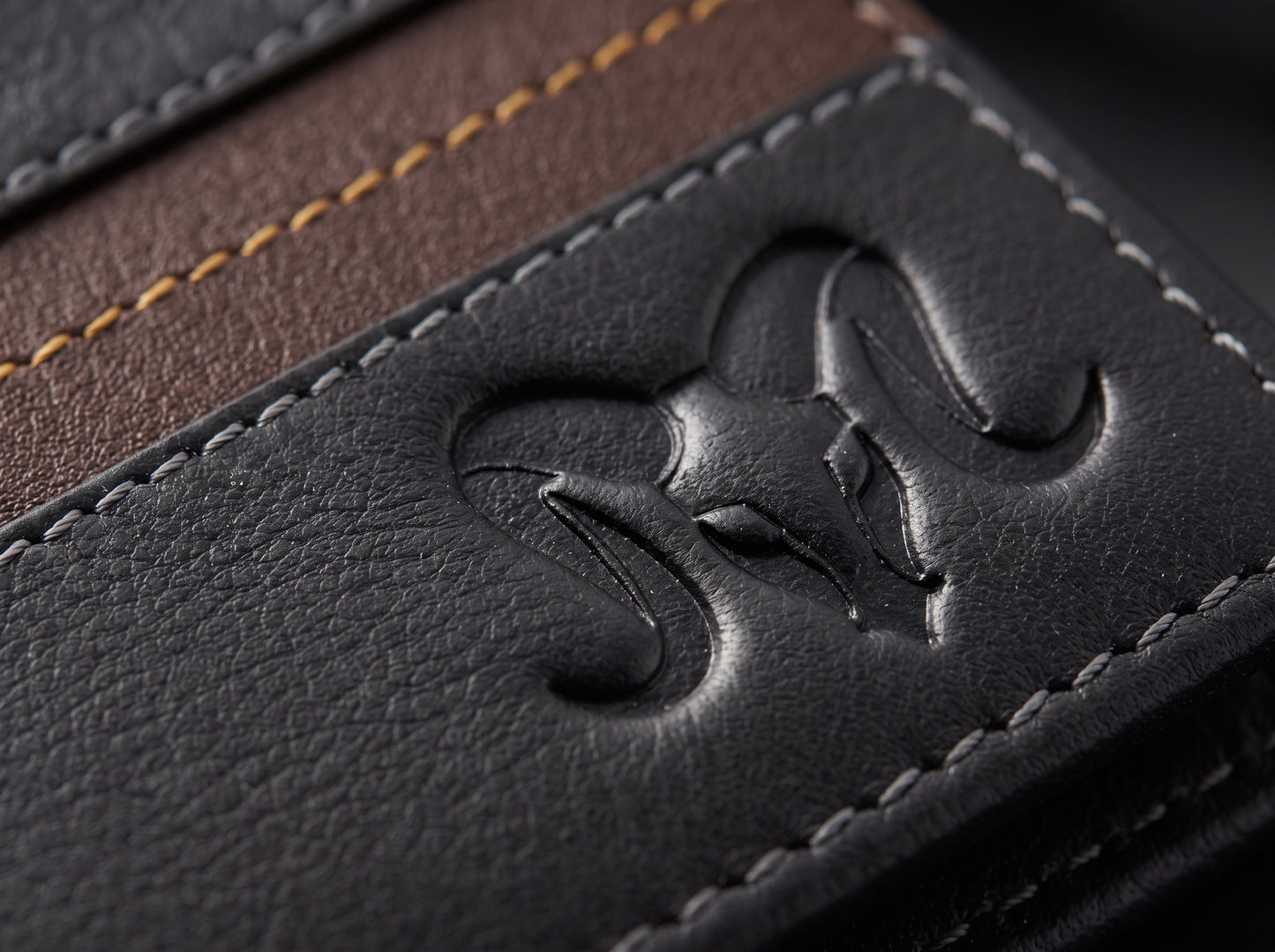 Aries Premium Black & Brown Genuine Leather Bi-Fold Wallet
