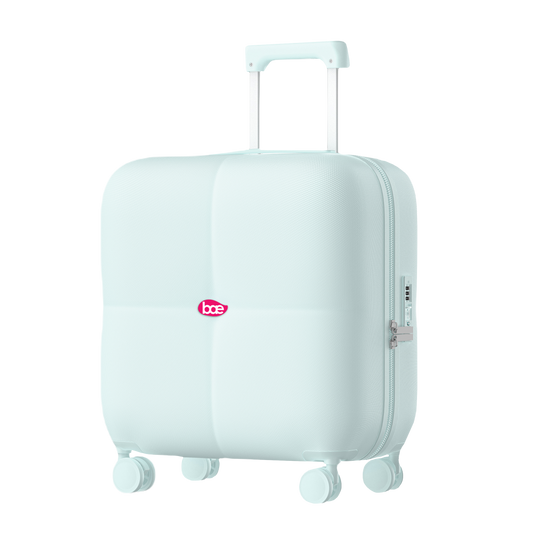BAE x ARIES Carry-On Cabin Luggage – Light Green| Lightweight Hard Shell Trolley Suitcase | 360° Spinner Wheels | TSA Lock | Cabin Size