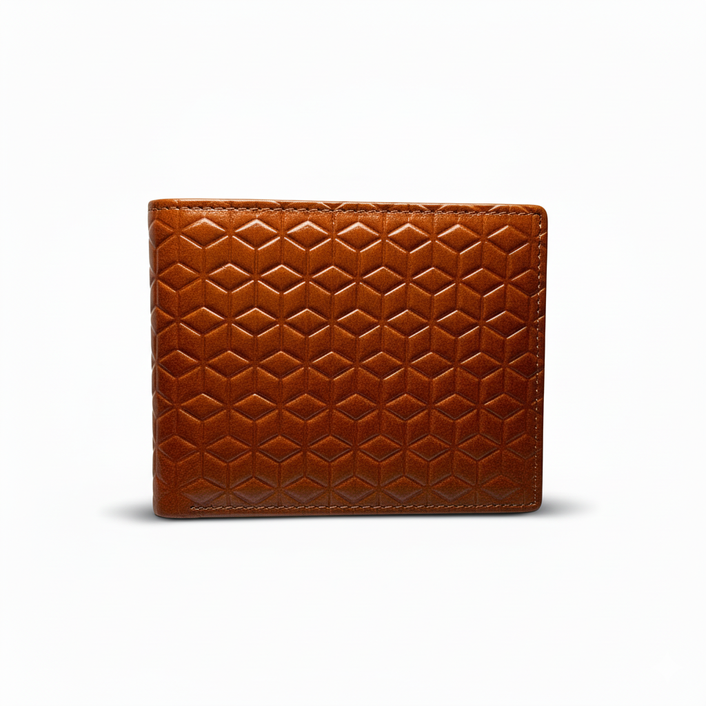 ARIES Box Pattern Wallet (Brown) with Belt