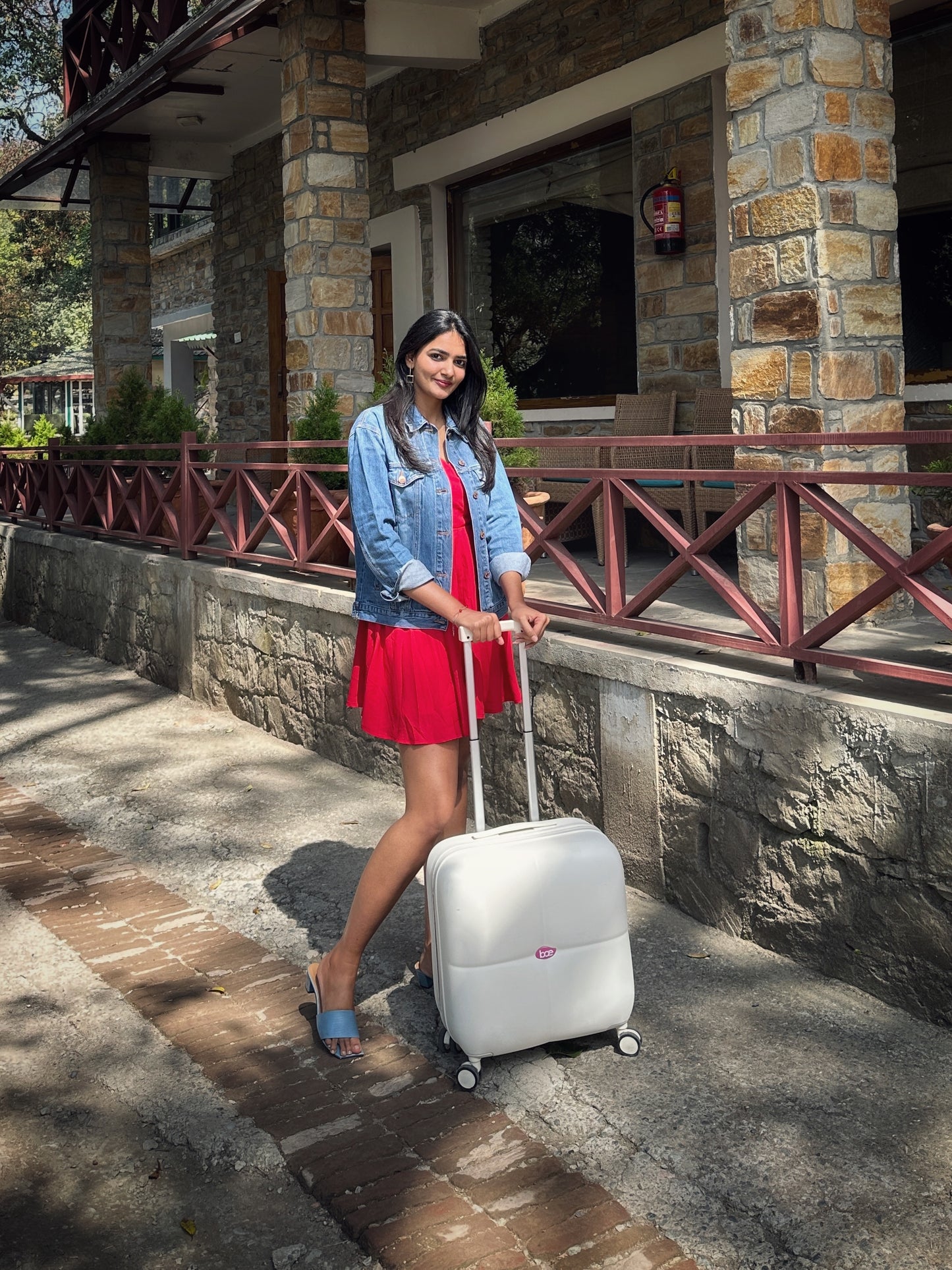 BAE x ARIES Carry-On Cabin Luggage – Beige | Lightweight Hard Shell Trolley Suitcase | 360° Spinner Wheels | TSA Lock | Cabin Size