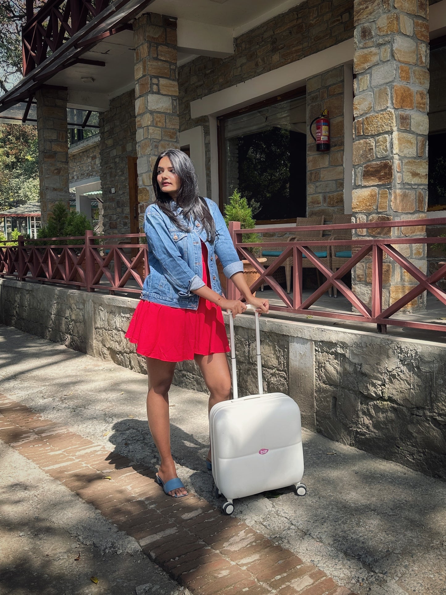 BAE x ARIES Carry-On Cabin Luggage – Beige | Lightweight Hard Shell Trolley Suitcase | 360° Spinner Wheels | TSA Lock | Cabin Size