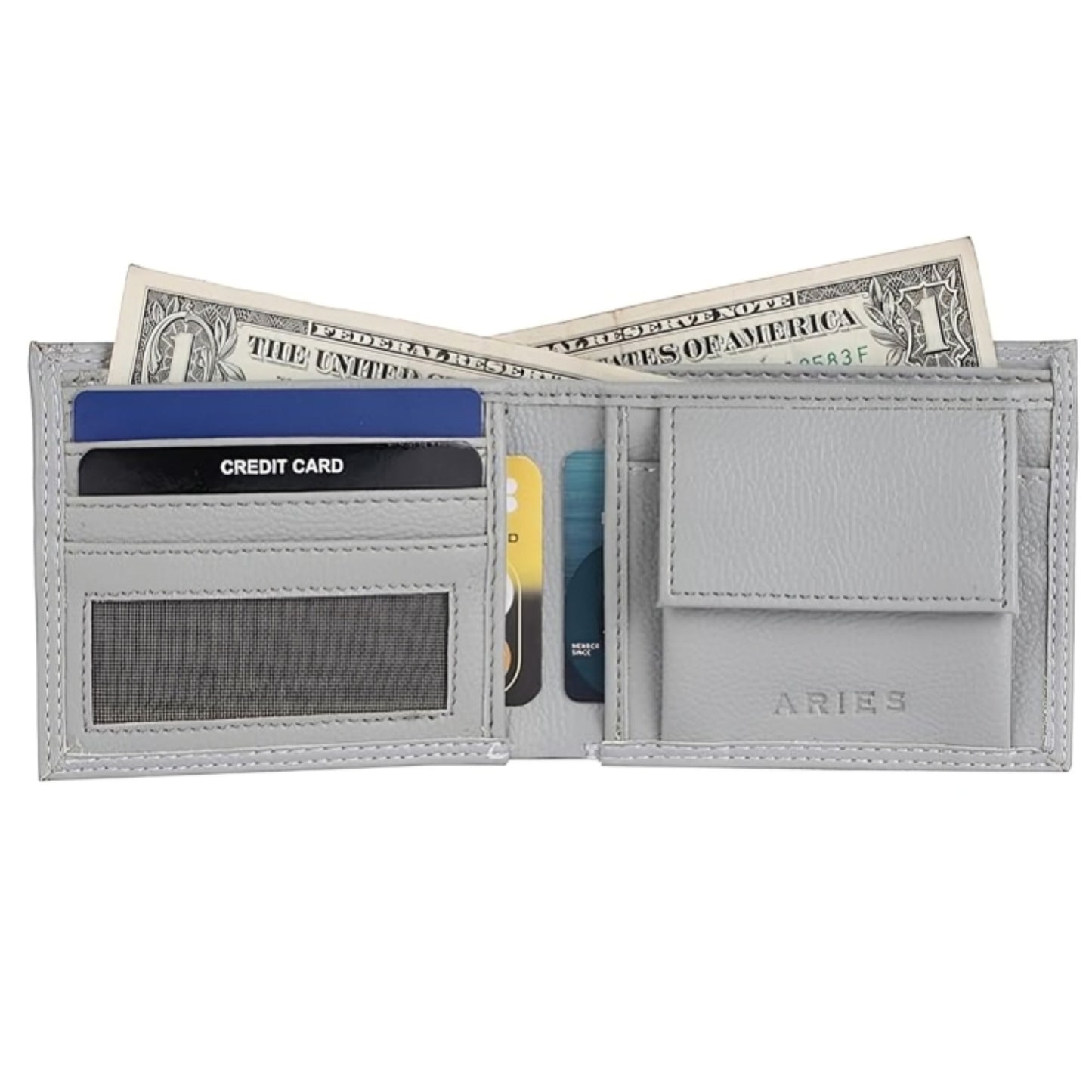 ARIES Vegan Leather Men's Wallet (Grey)