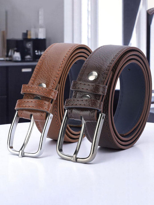 ARIES Men Pack of 2 Formal Belt