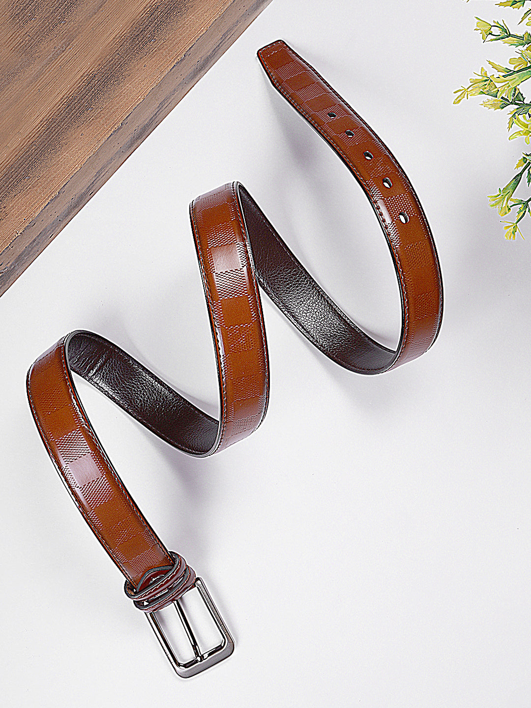ARIES CheckMate Belt for Men (Brown)