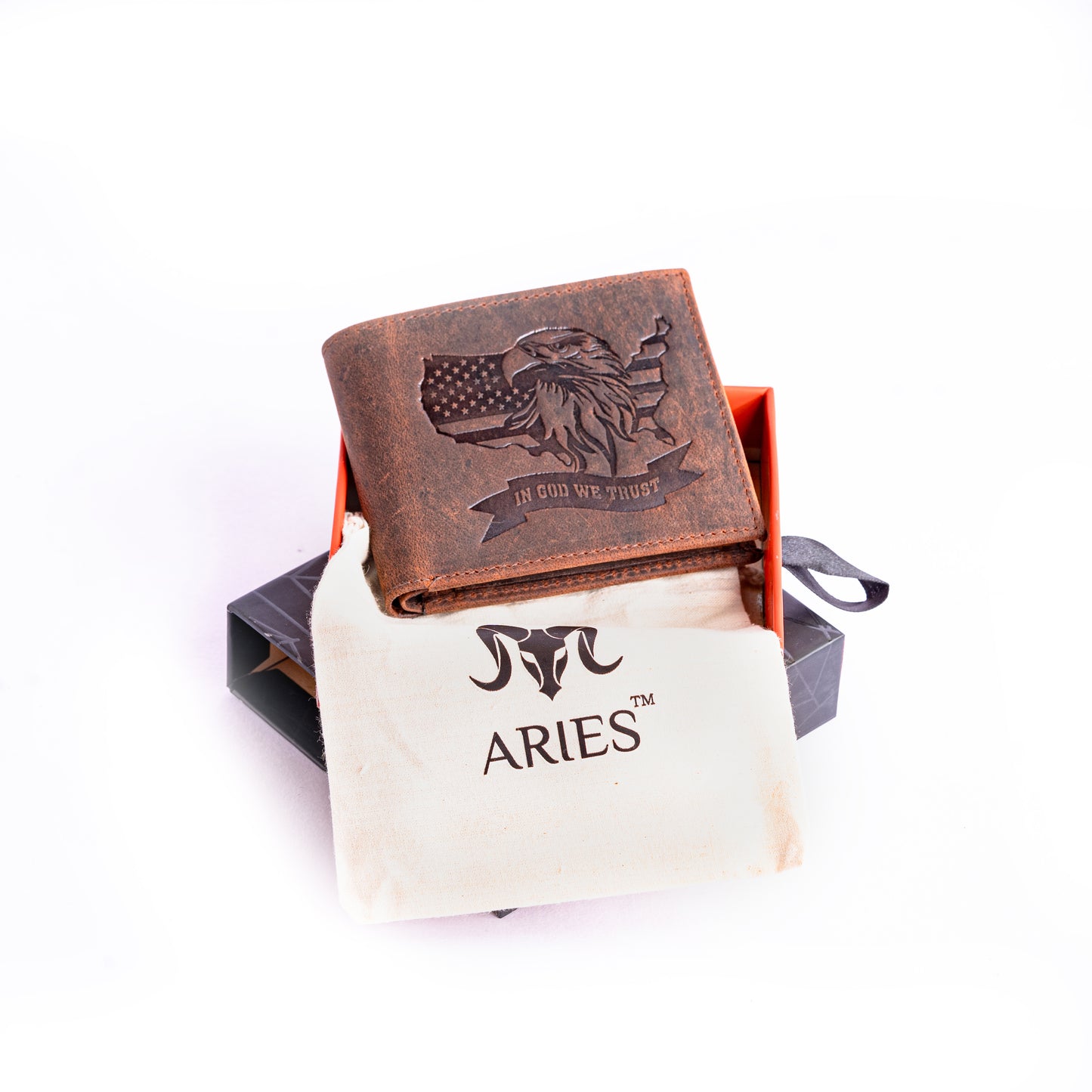 ARIES Eagle Edition Men's Wallet (Tan)