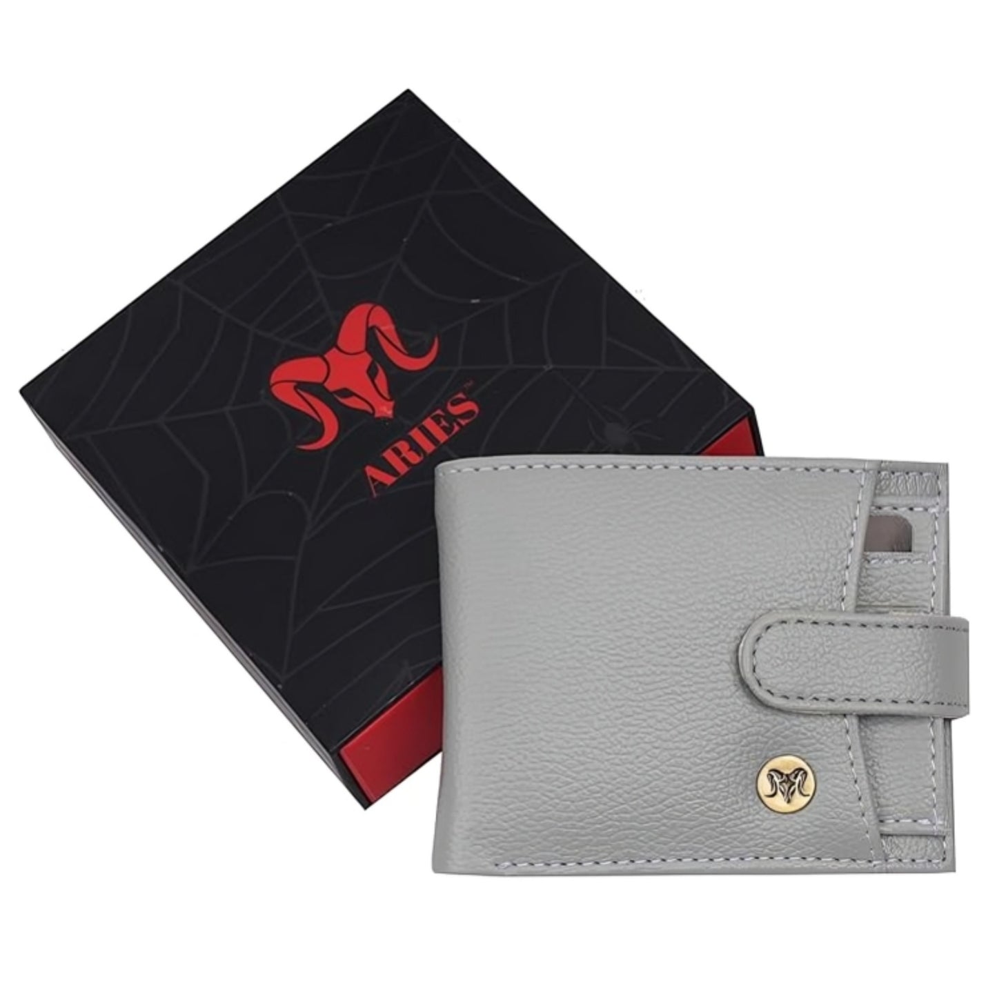 ARIES Vegan Leather Men's Wallet with Loop (Grey)