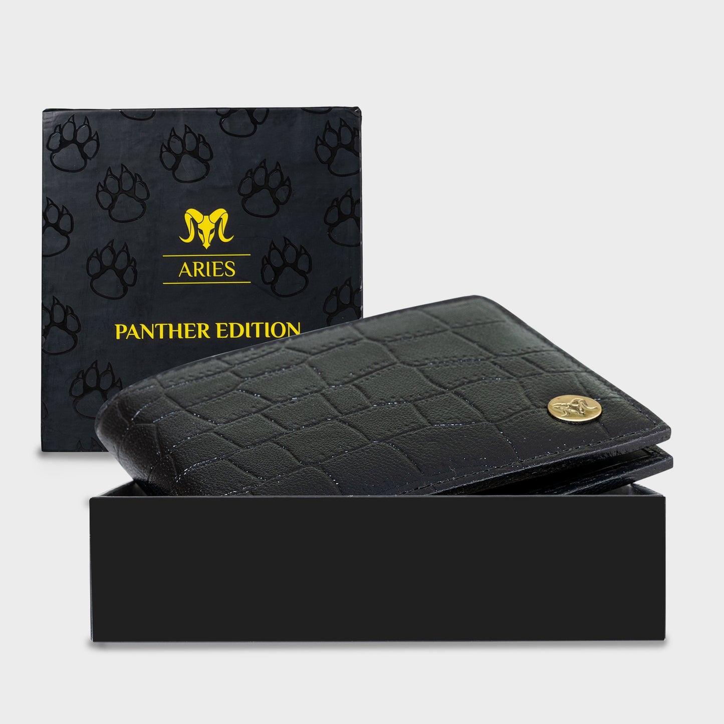 ARIES Panther Edition Men's Wallet (Black)