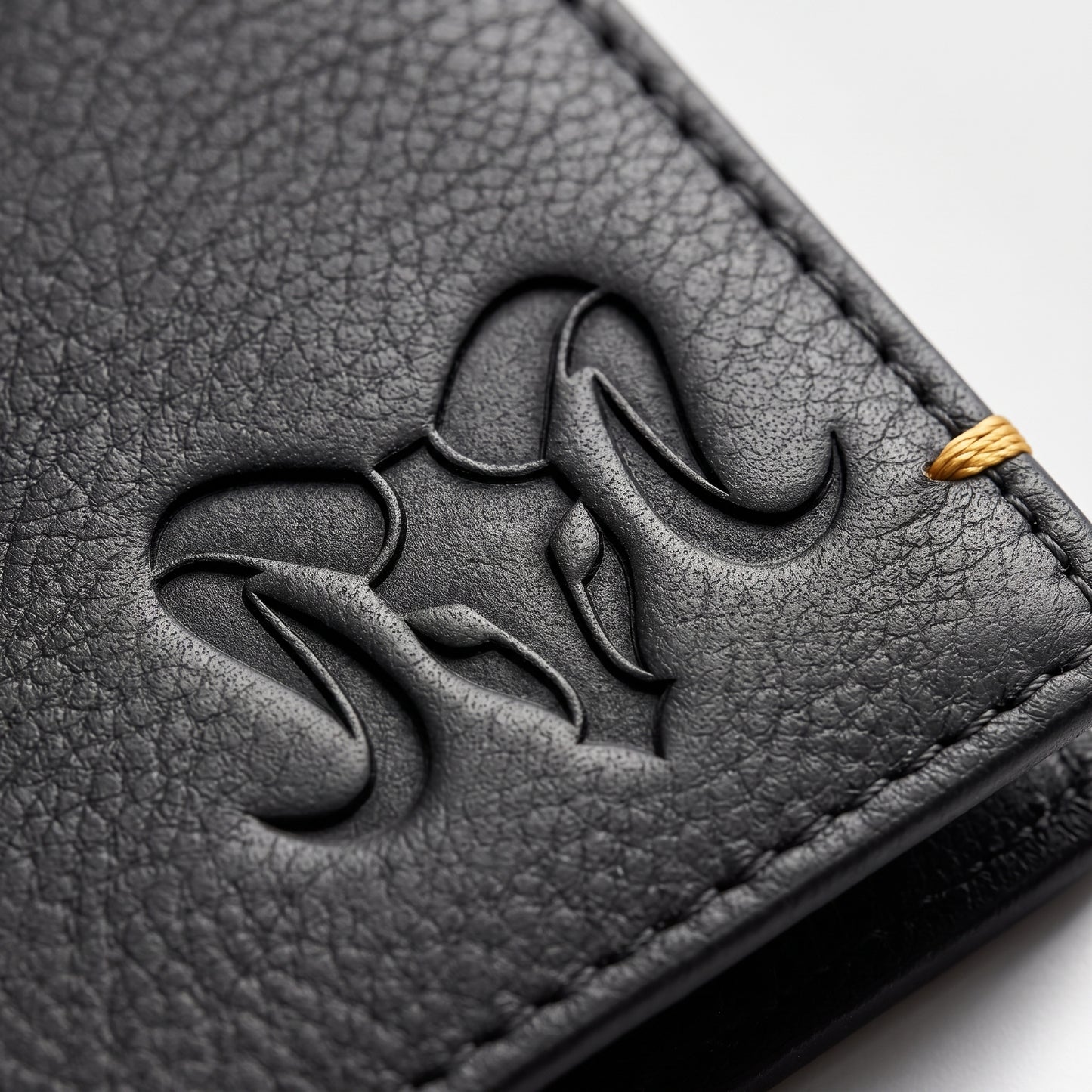 Aries Premium Black Genuine Leather Money Clip Wallet