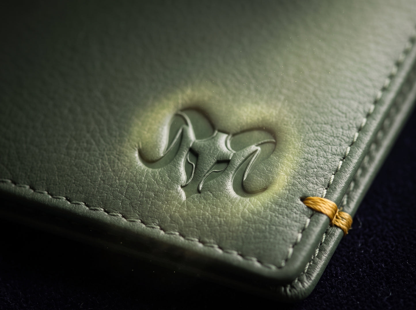 Aries Premium Olive Green Genuine Leather Money Clip Wallet