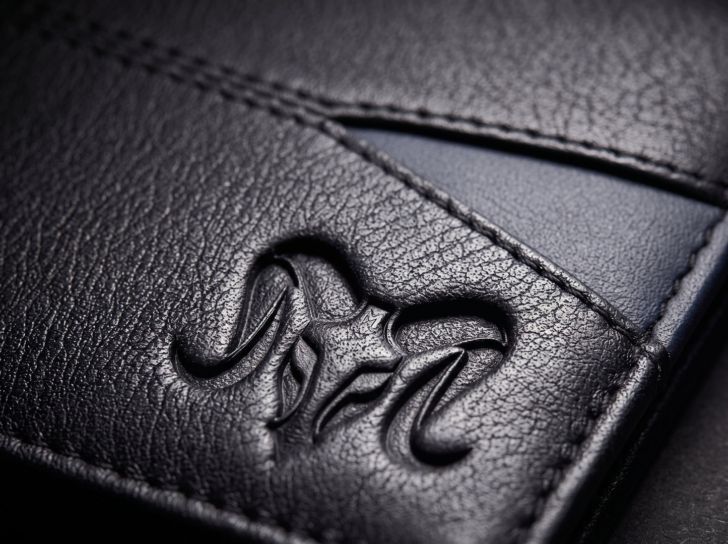 Aries Premium Black Genuine Leather Card Holder Wallet