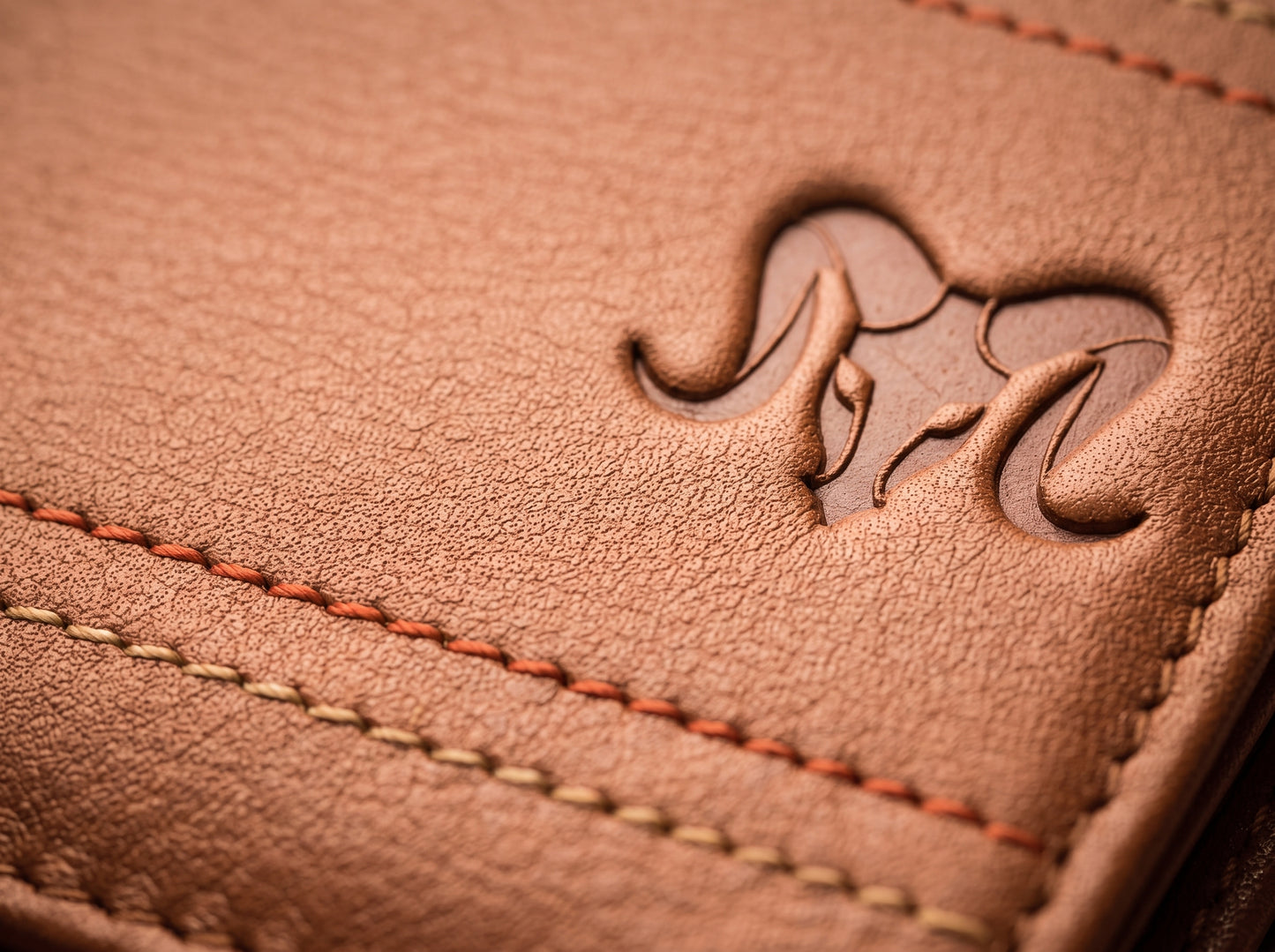 Aries Premium Tan Genuine Leather Bi-Fold Wallet with Contrast Stitching