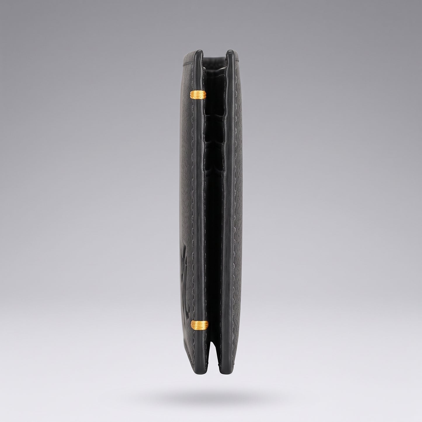Aries Premium Black Genuine Leather Money Clip Wallet