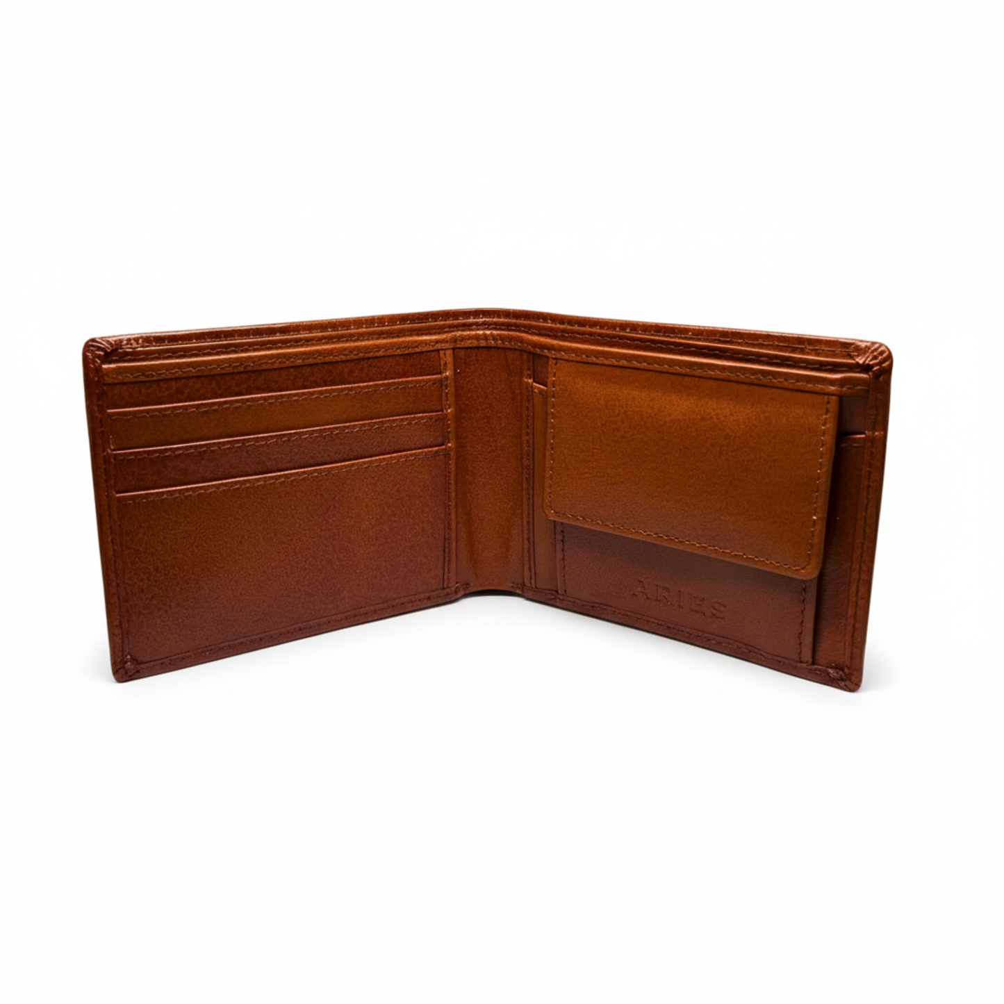 ARIES Star Pattern Wallet (Brown) with Belt
