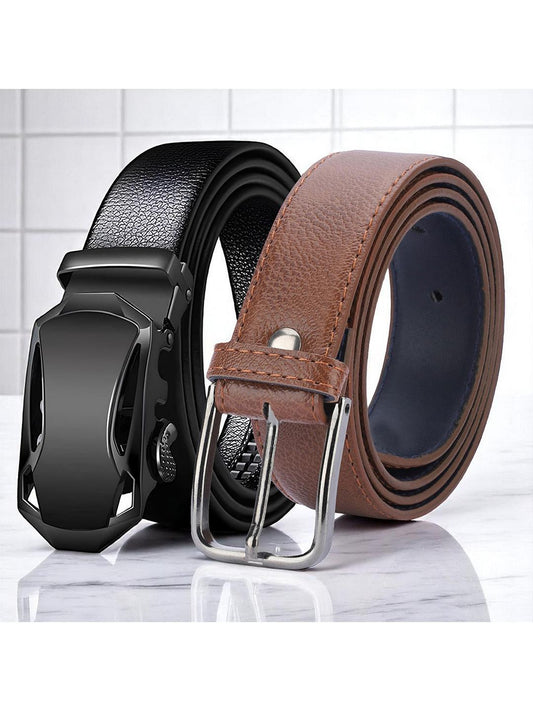 ARIES Men Pack of 2 Formal Belt