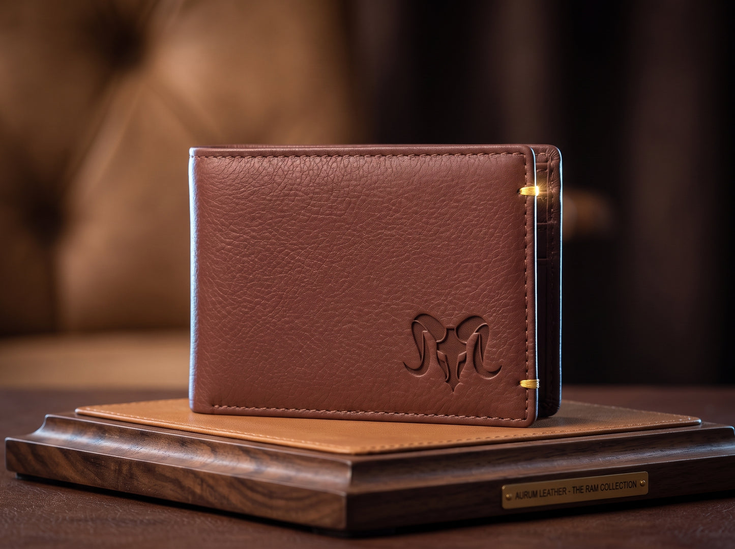 Aries Premium Brown Genuine Leather Bi-Fold Wallet