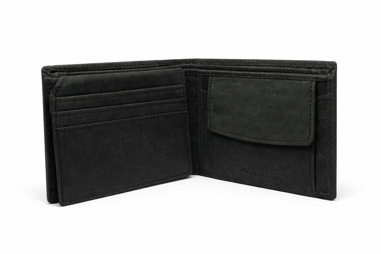 ARIES Hunter Leather Wallet- Black