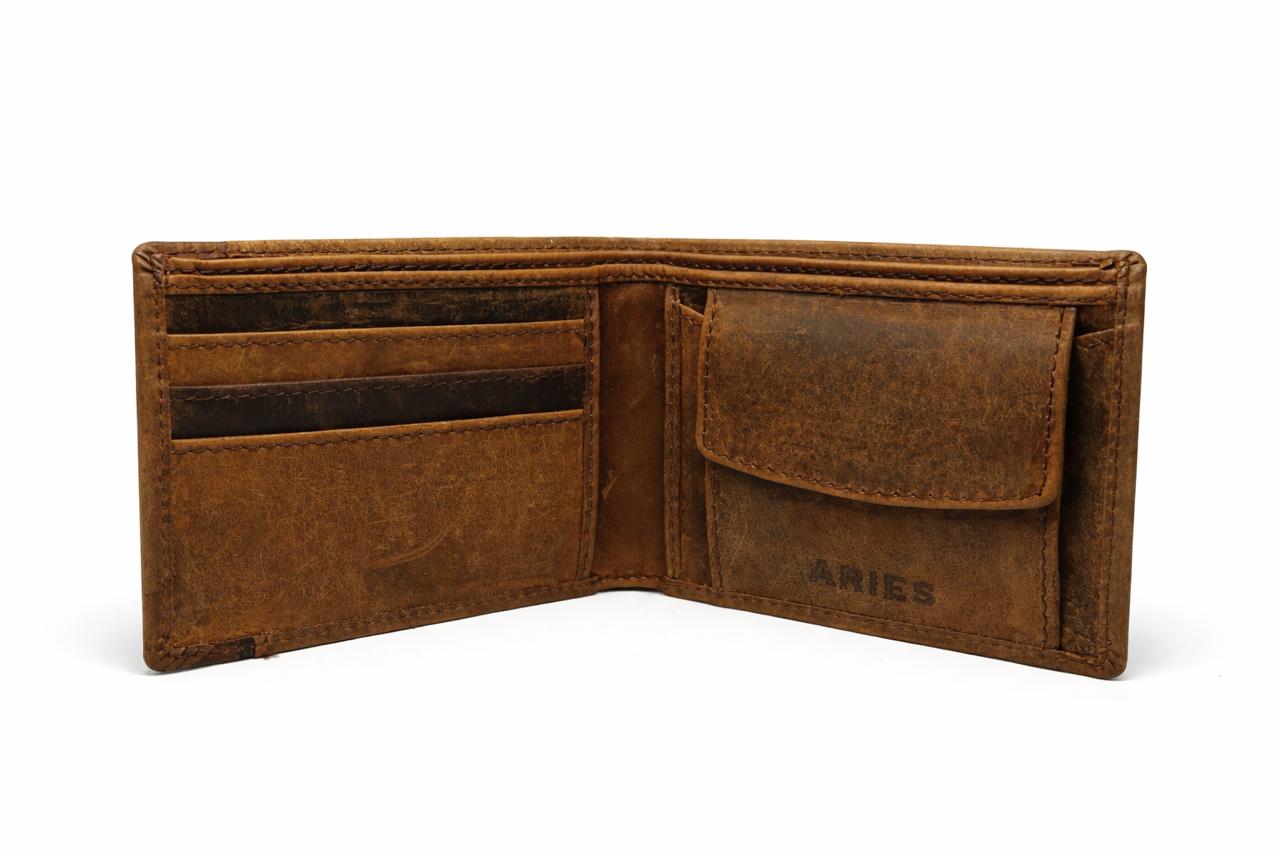 ARIES Hunter Leather Wallet- Tan