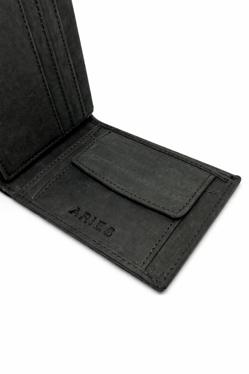 ARIES Hunter Leather Wallet- Black