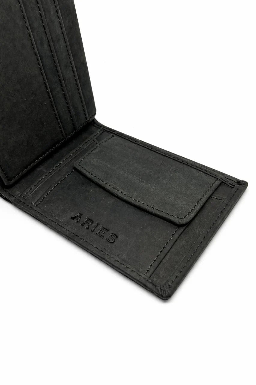 ARIES Hunter Leather Wallet (Black) with Belt