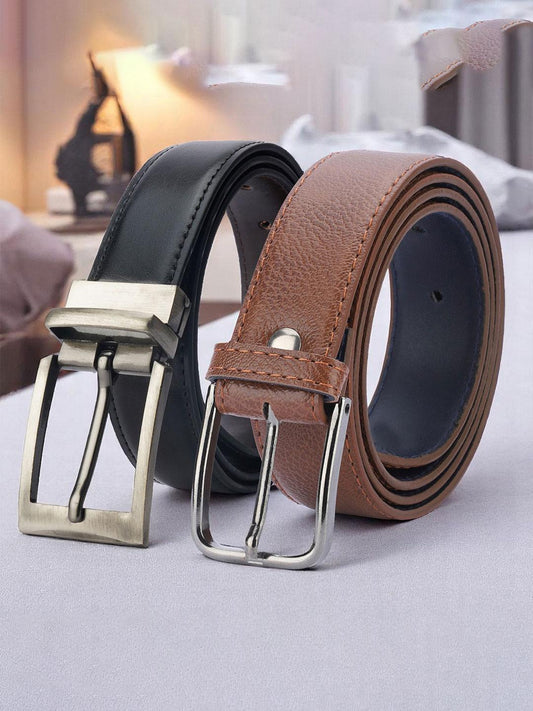 ARIES Men Pack of 2 Formal Belt