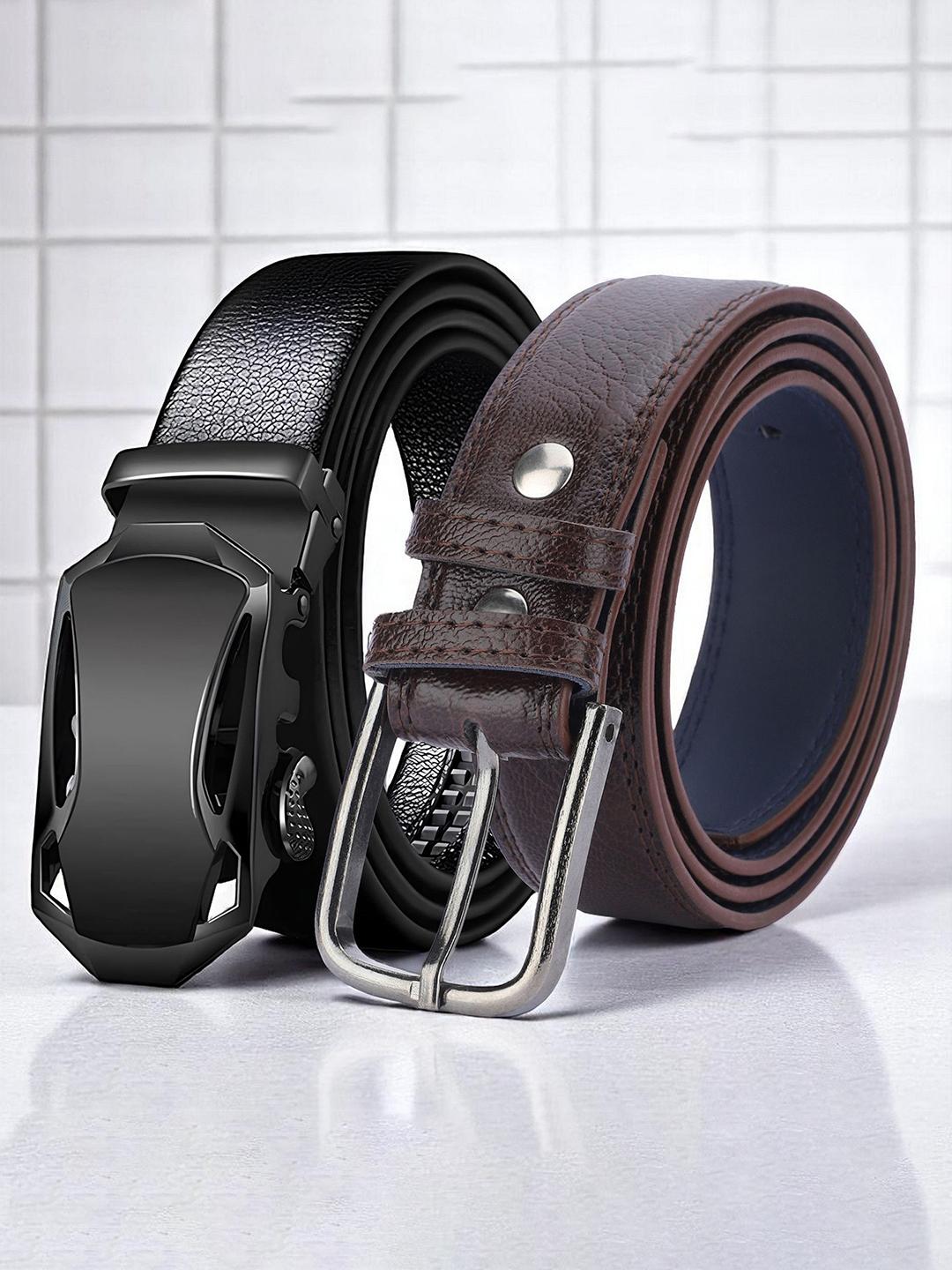 ARIES Men Pack of 2 Formal Belt