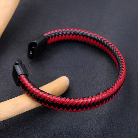 ARIES Magneto Leather Band (Red & Black)
