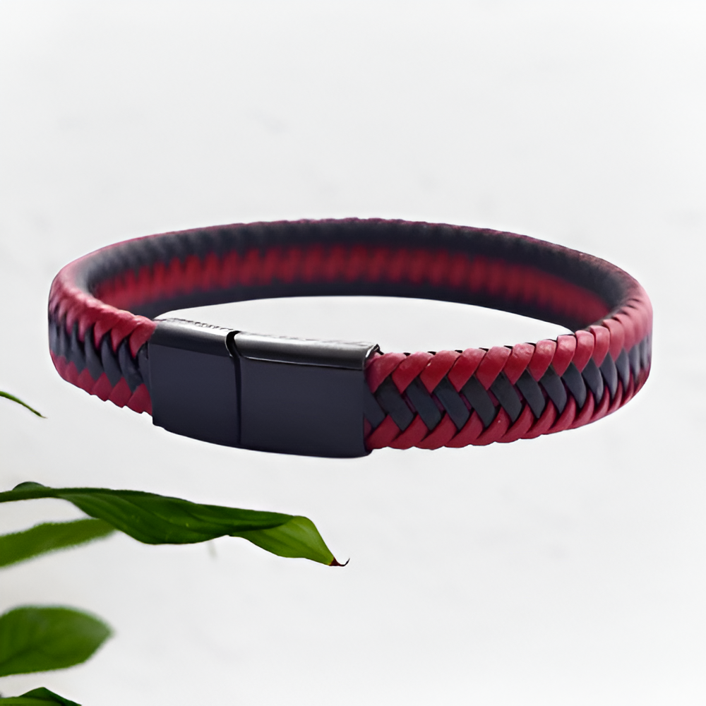 ARIES Magneto Leather Band (Red & Black)