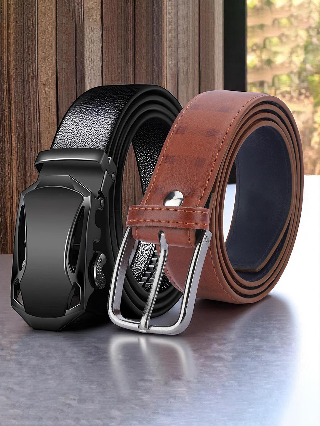 ARIES Men Pack of 2 Formal Belt